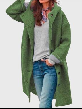 Women's Hooded Coat in Light Green